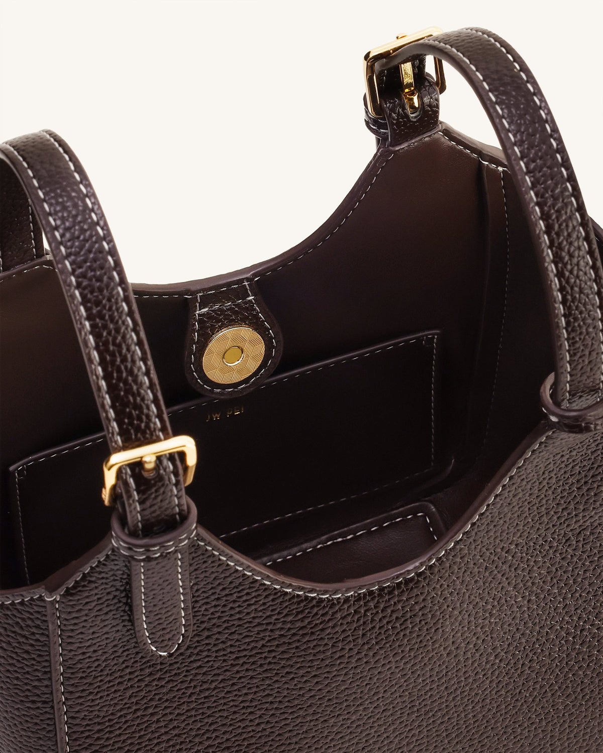 Ines Padlock Tote Bag - Dark Brown