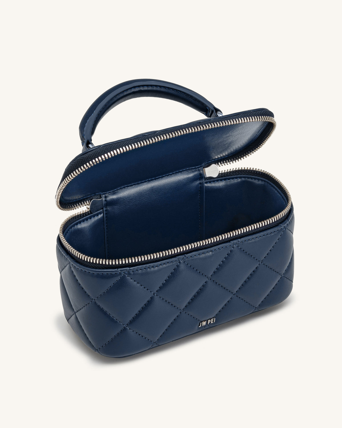 Virella Quilted Vanity Top Handle Bag - Navy