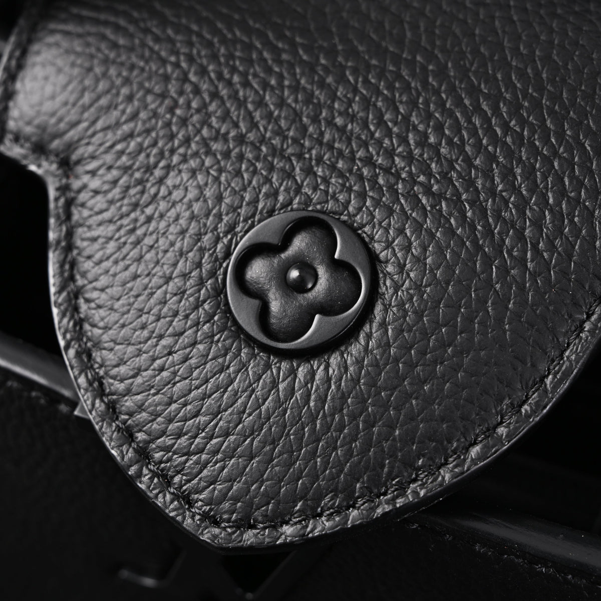 Louis Vuitton Black Grain Leather Mini Top Handle Bag With Chain Strap