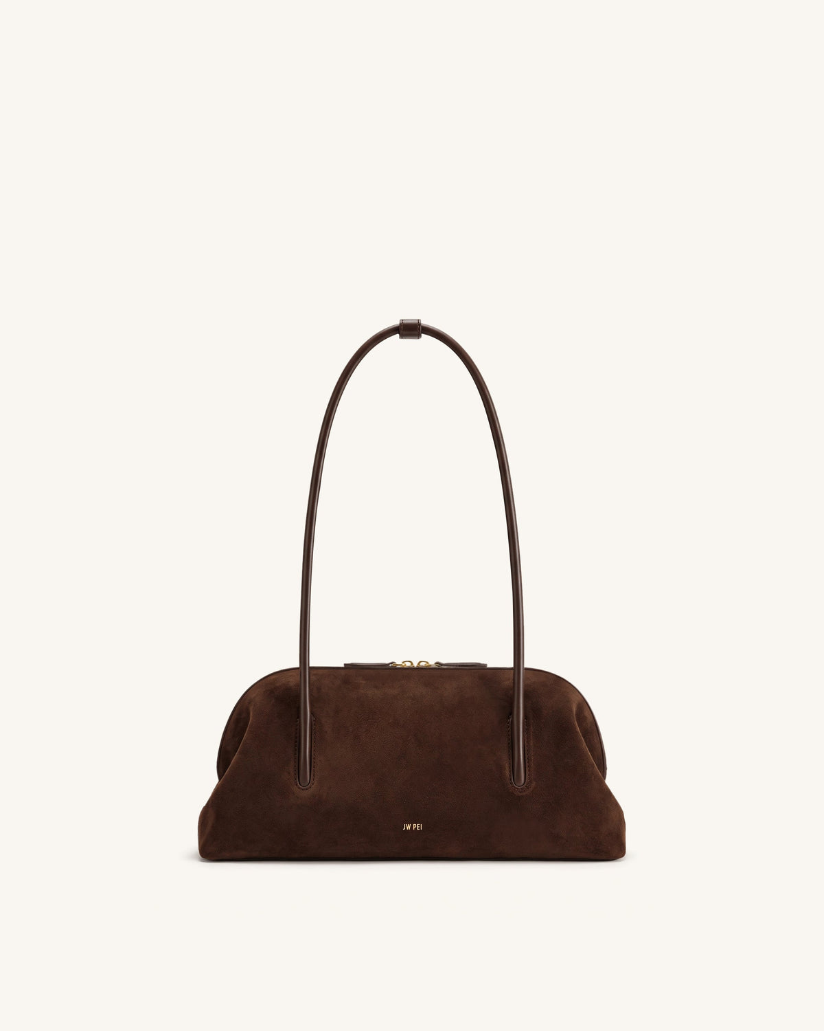 Aveline Faux Suede Shoulder Bag - Dark Brown
