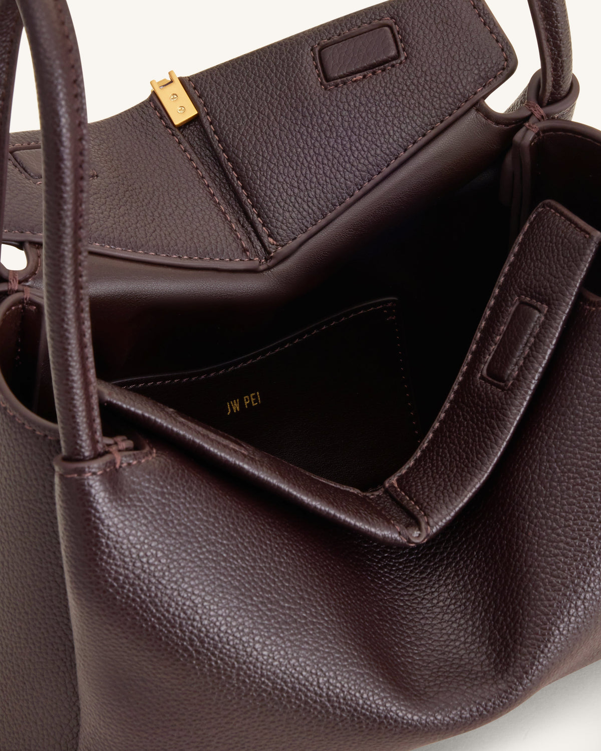 Maelle Dachshund Charm Double Handle Bag - Dark Brown
