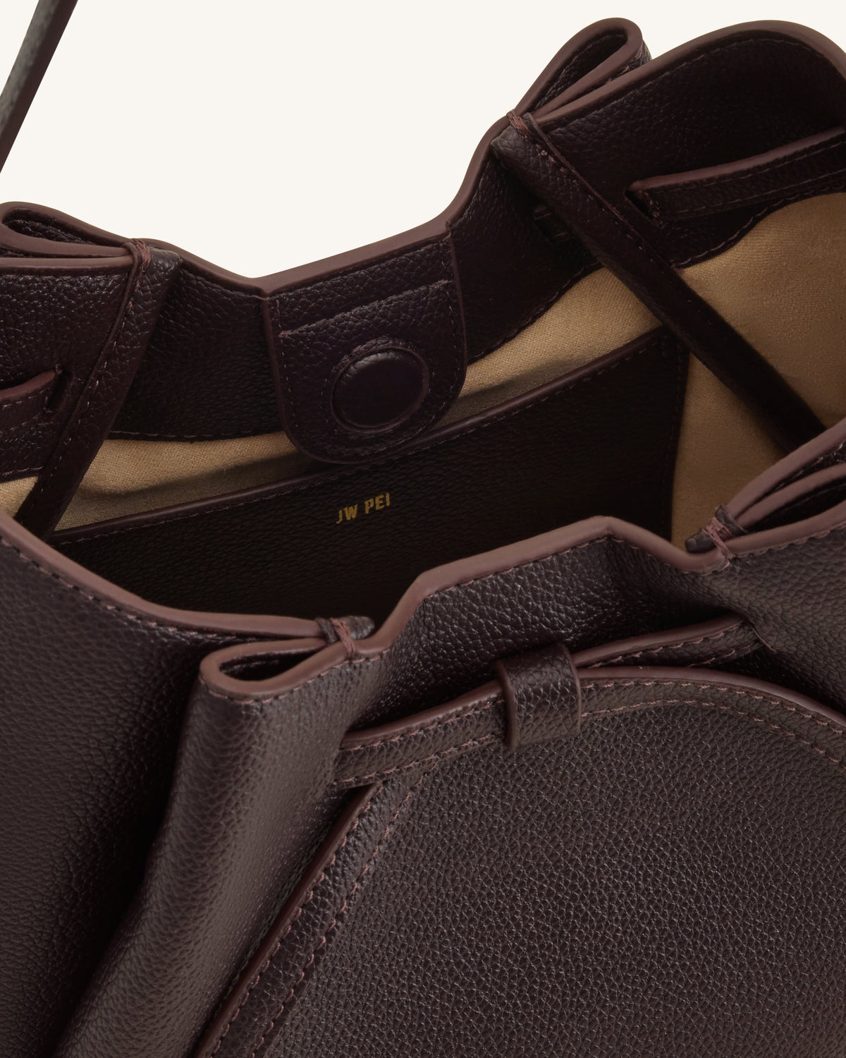 Mabel Soft Bow Shoulder Bag - Dark Brown