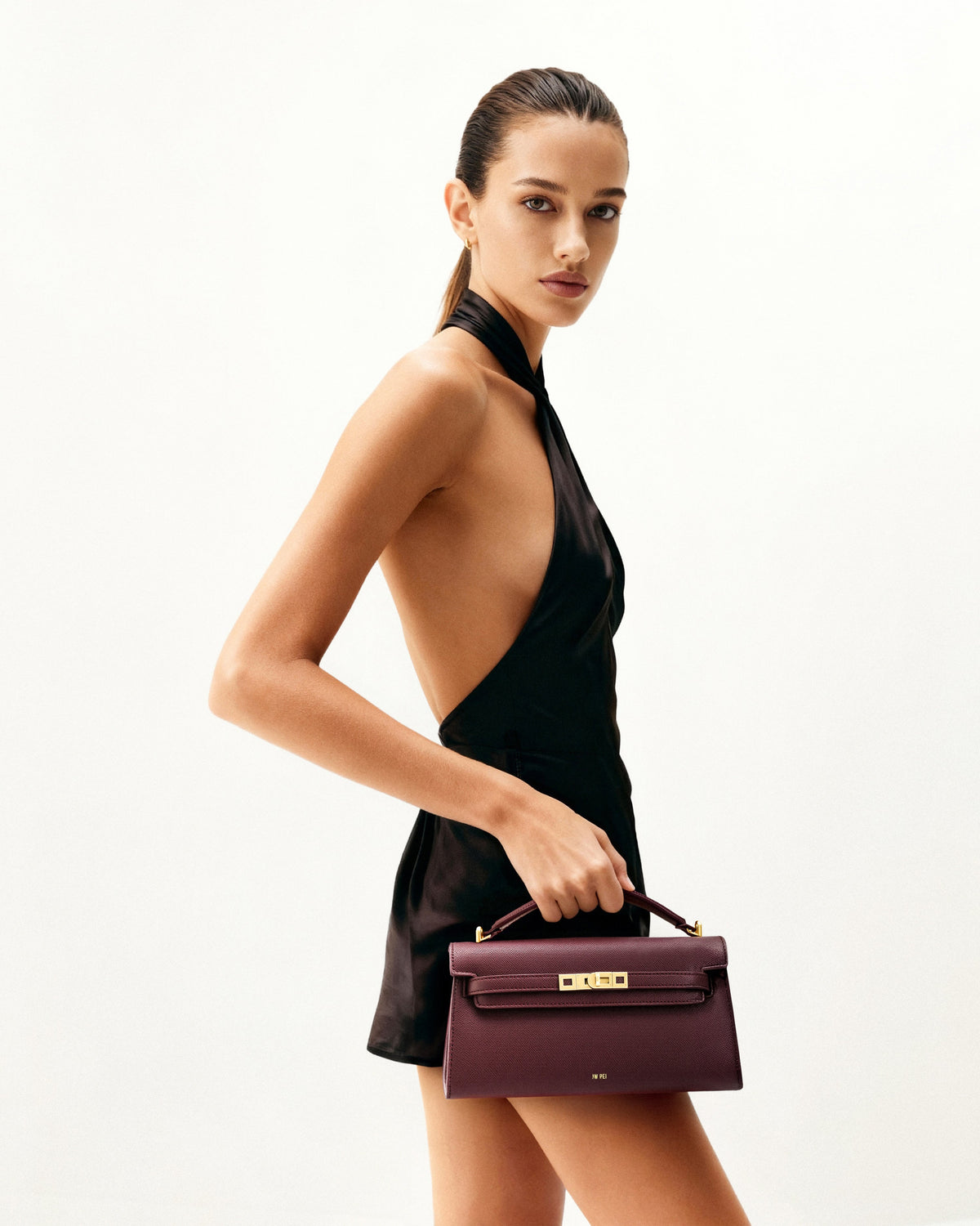 Noor Top Handle Bag - Deep Burgundy