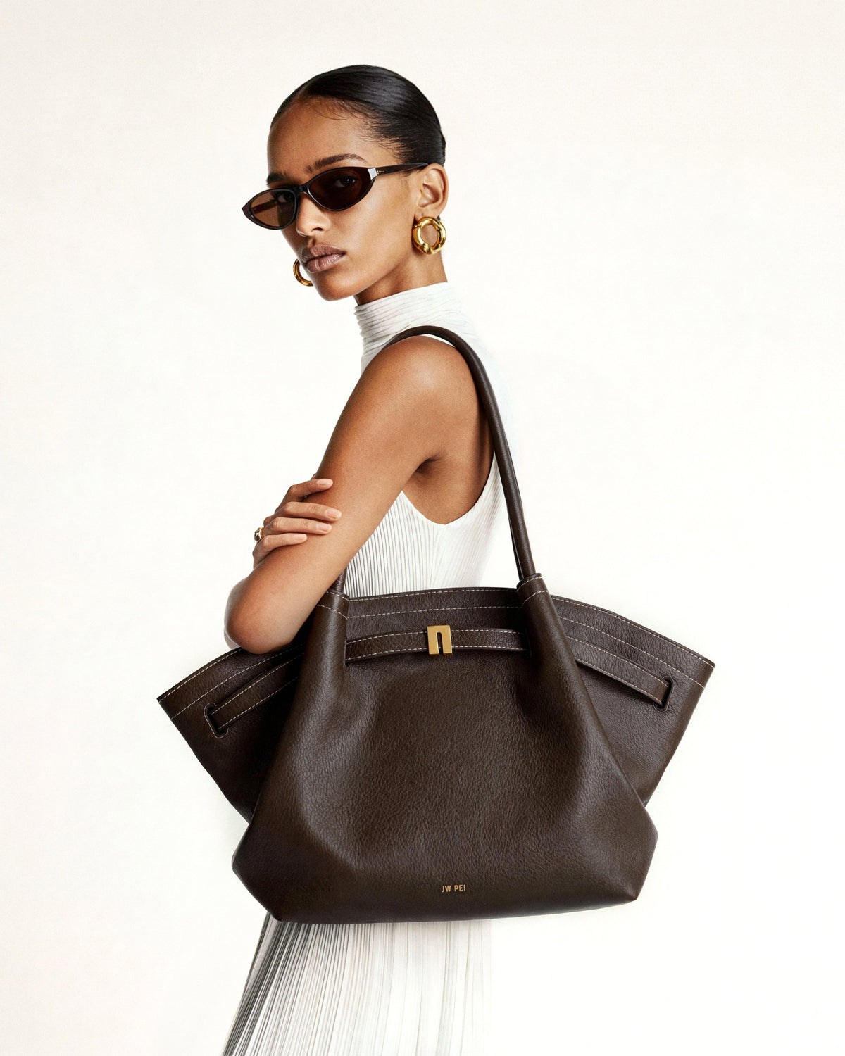 Hana Large Tote Bag - Dark Brown