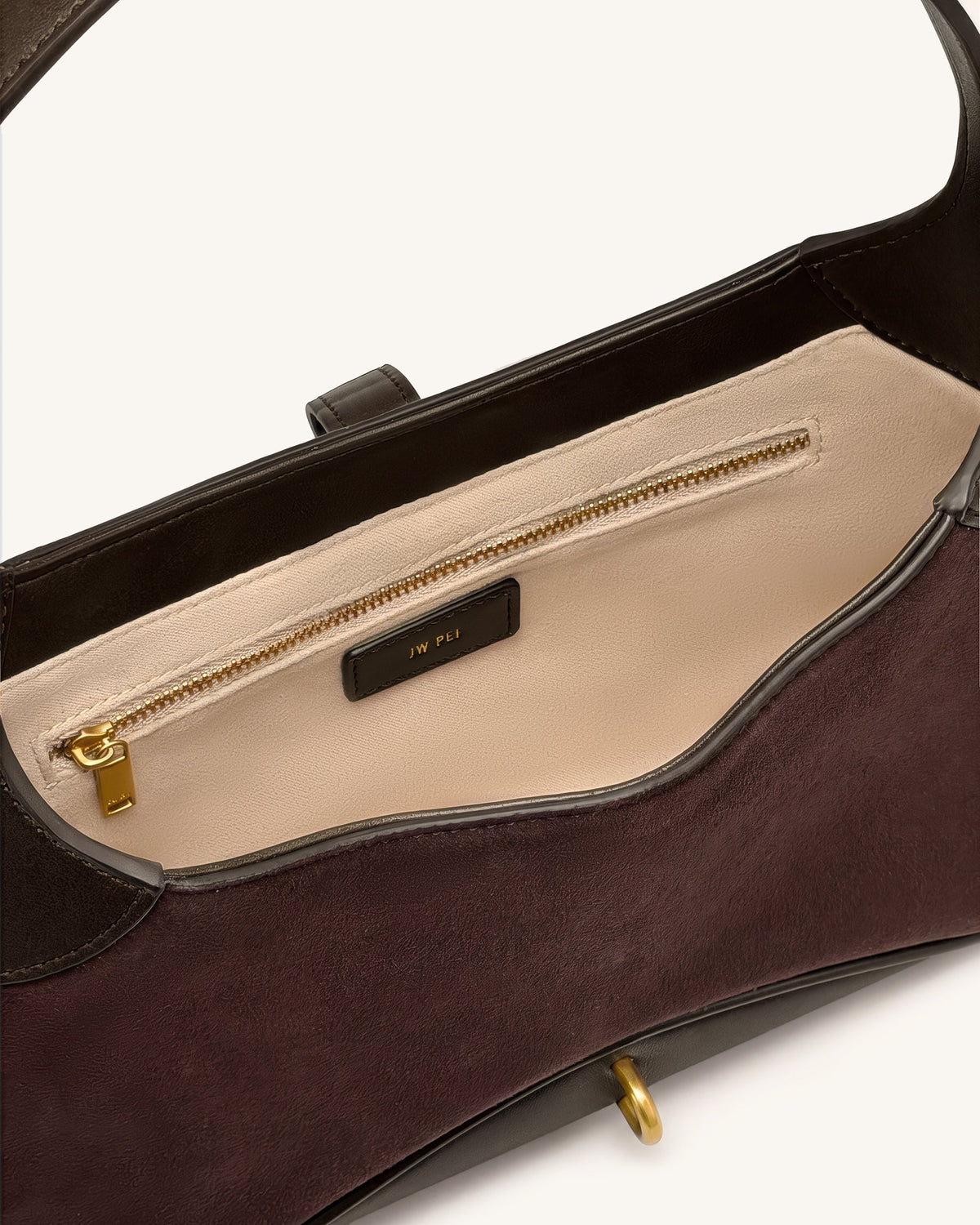 Juliette Key Charm East-West Shoulder Bag - Dark Brown