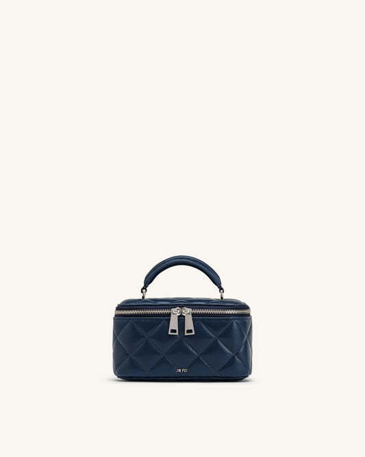 Virella Quilted Vanity Top Handle Bag - Navy