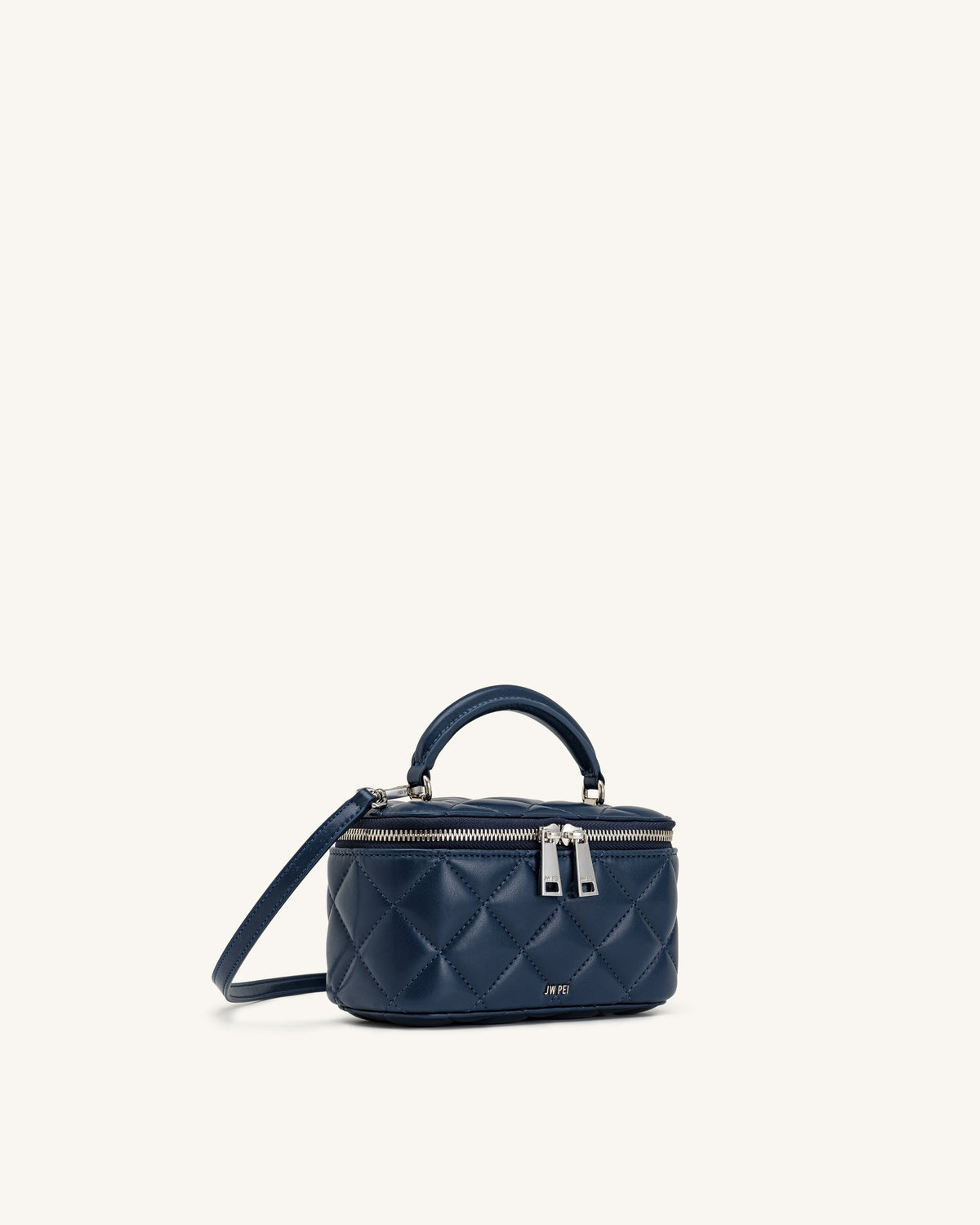 Virella Quilted Vanity Top Handle Bag - Navy
