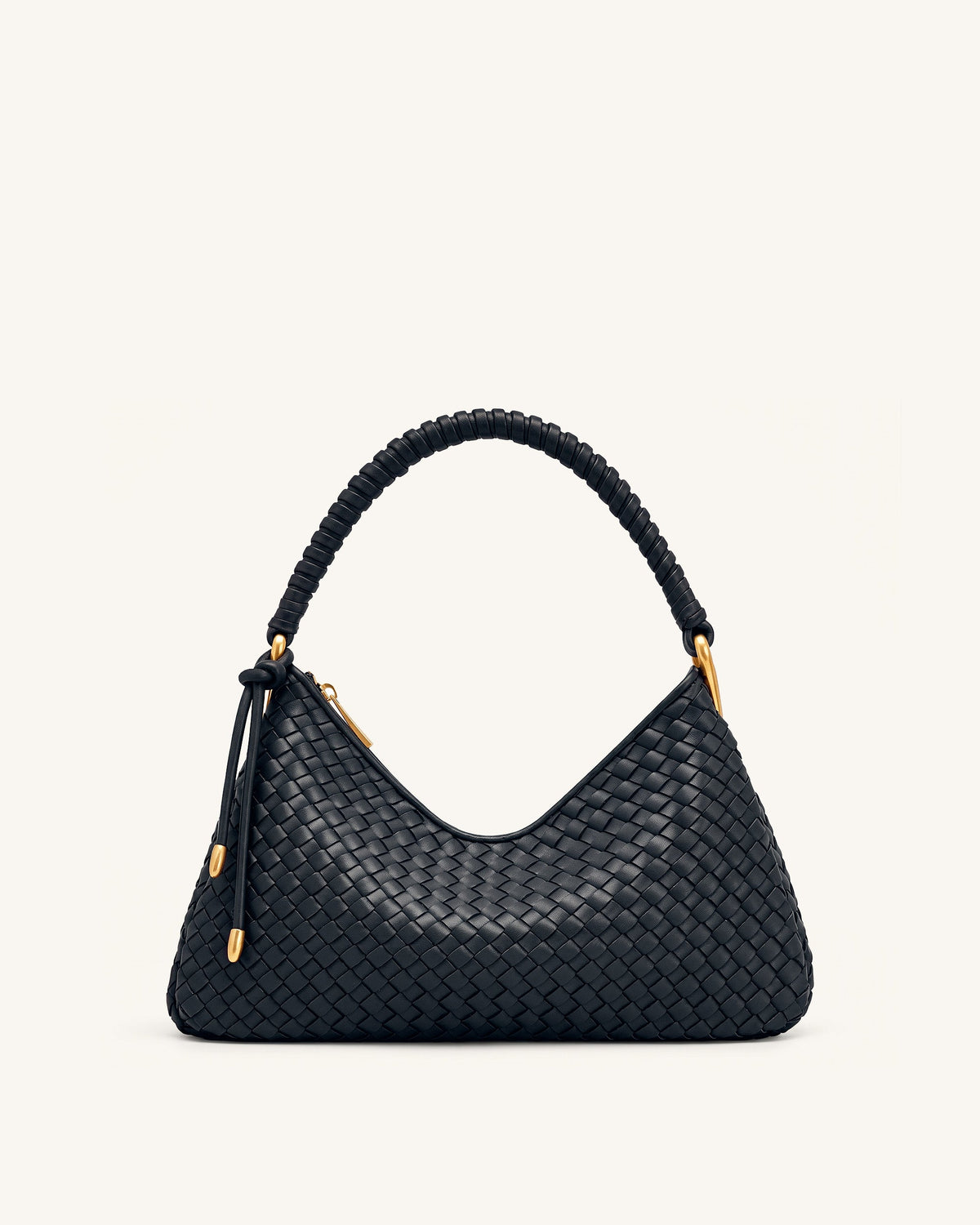 Lorena Woven Shoulder Bag - Navy Blue