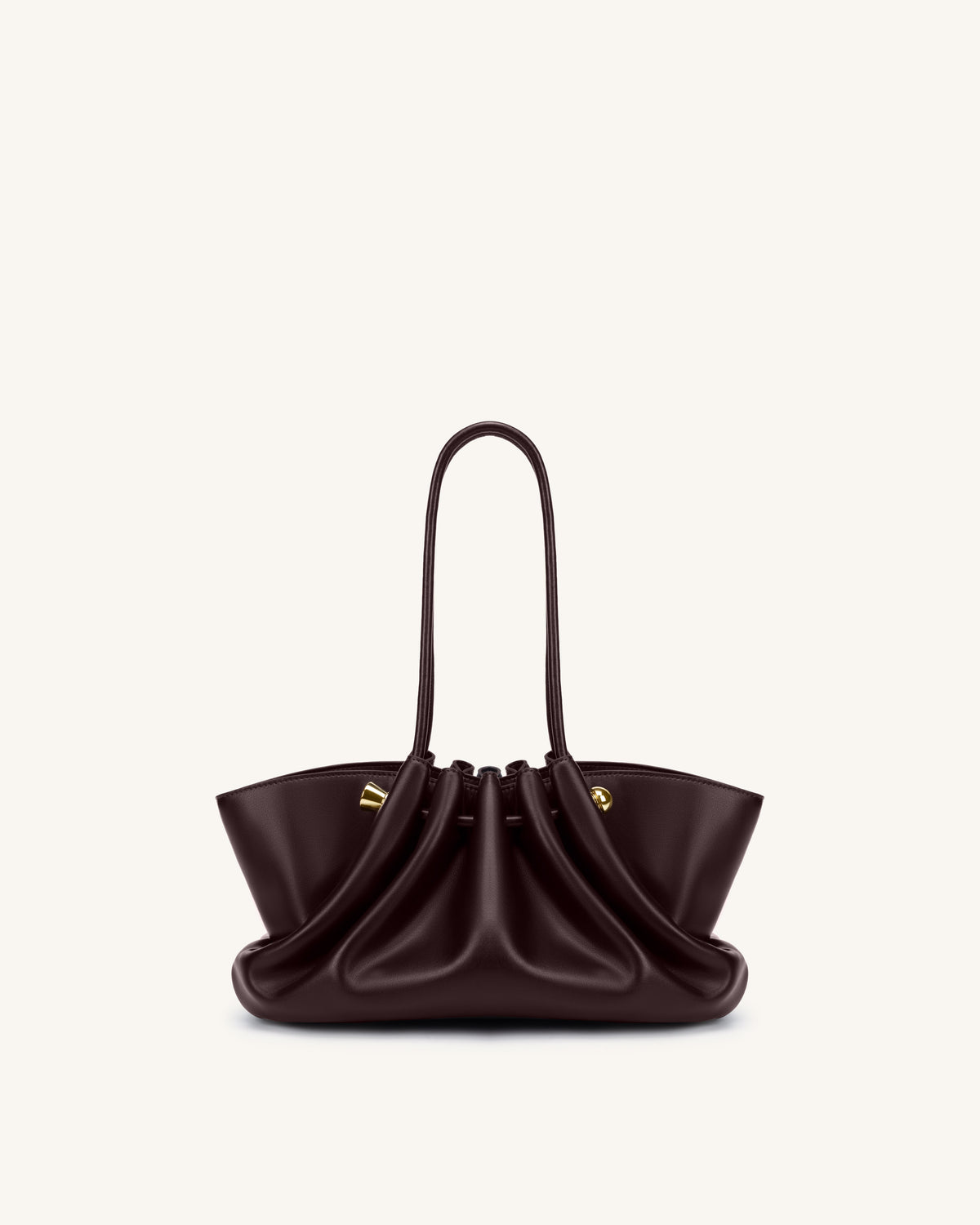 Naomi Gathered Long Handle Shoulder Bag - Deep Burgundy