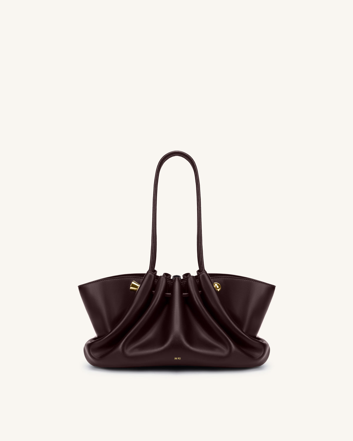 Naomi Gathered Long Handle Shoulder Bag - Deep Burgundy