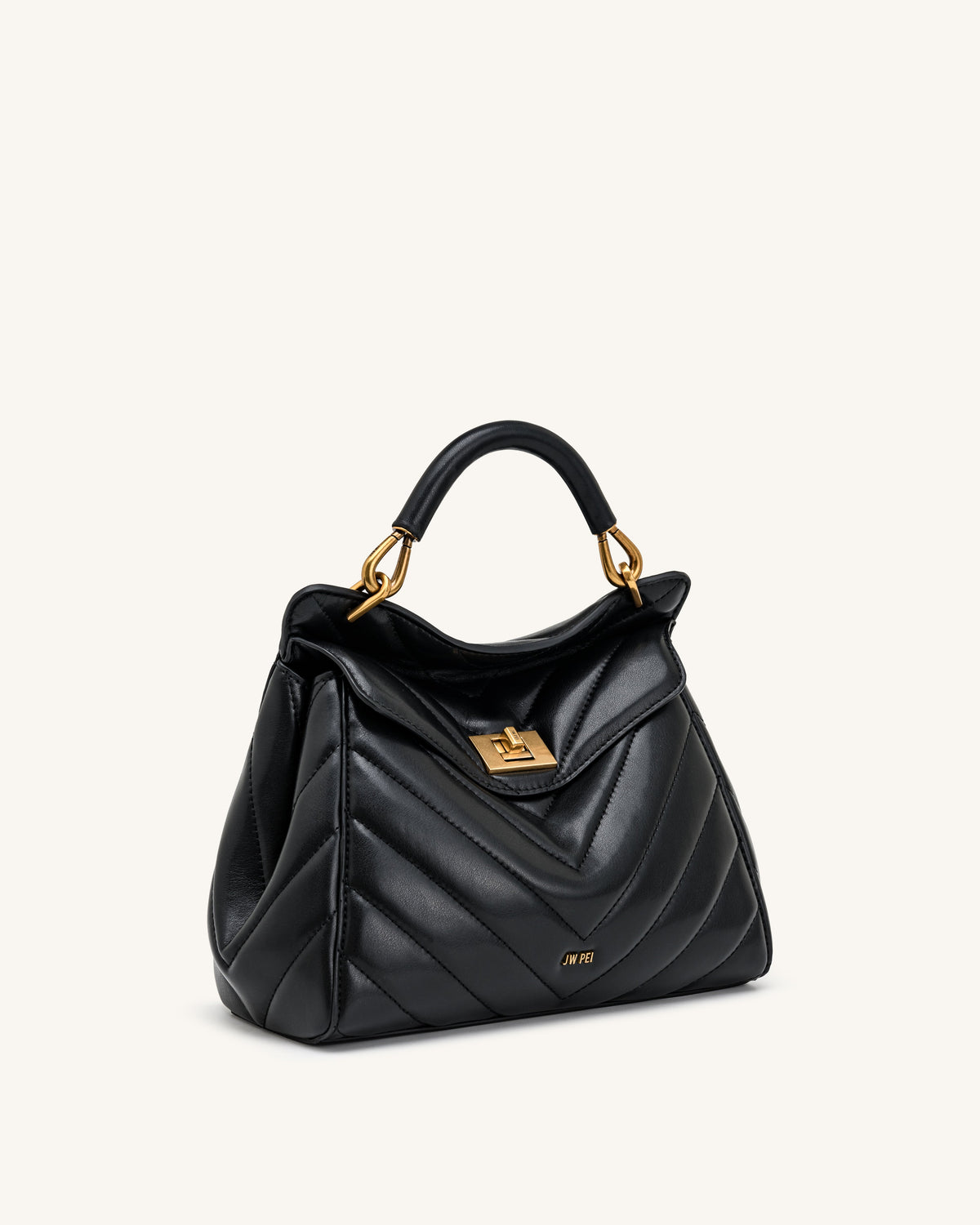 Lucia Classic Top Handle Bag - Jet Black