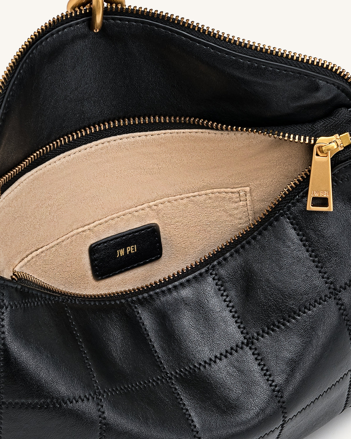 Jayla Metal Pendant Embellished Shoulder Bag - Charcoal Black