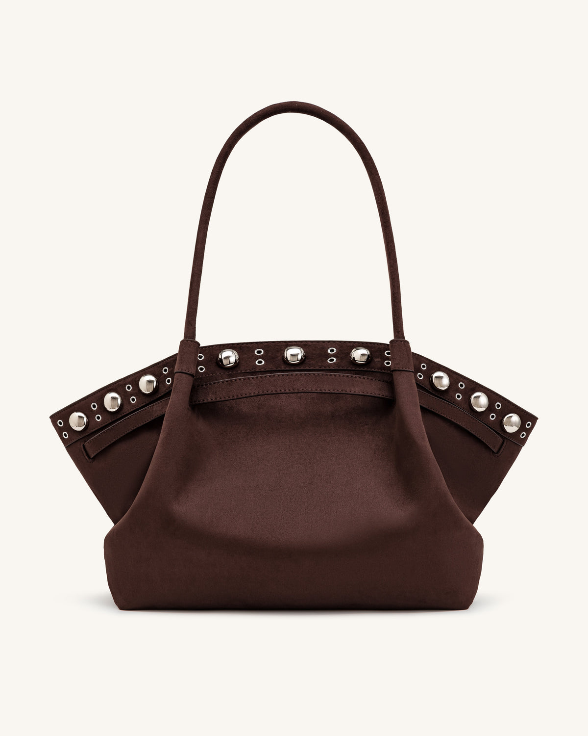Hana Large Faux Suede Tote Bag - Deep Brown