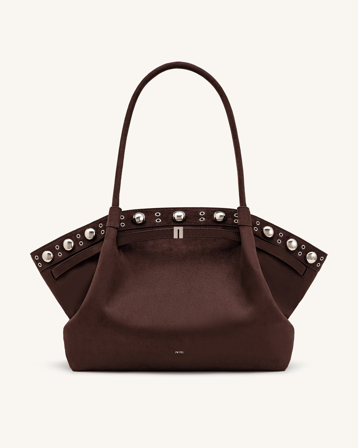 Hana Large Faux Suede Tote Bag - Deep Brown