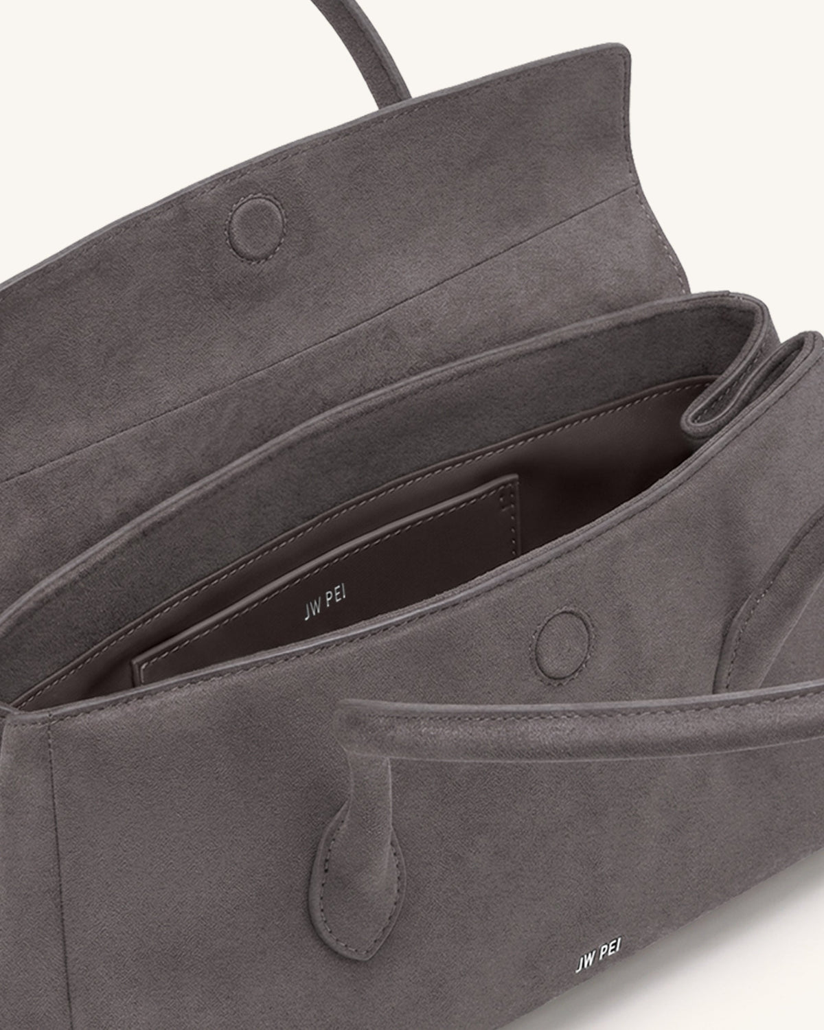 Solenne Faux Suede East-West Shoulder Bag - Taupe