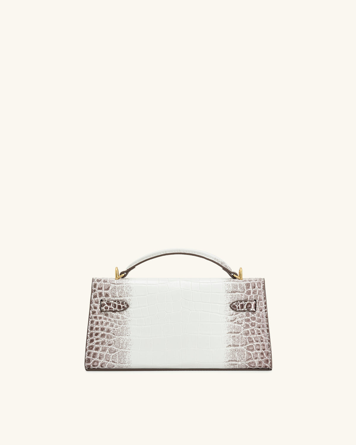 Noor Top Handle Bag - White Croc