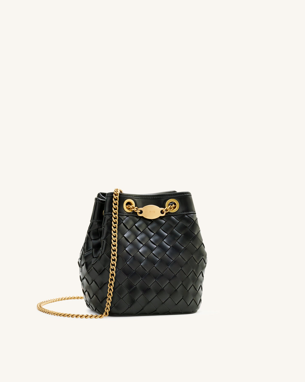 Yara Hand-Woven Bucket Bag - Black