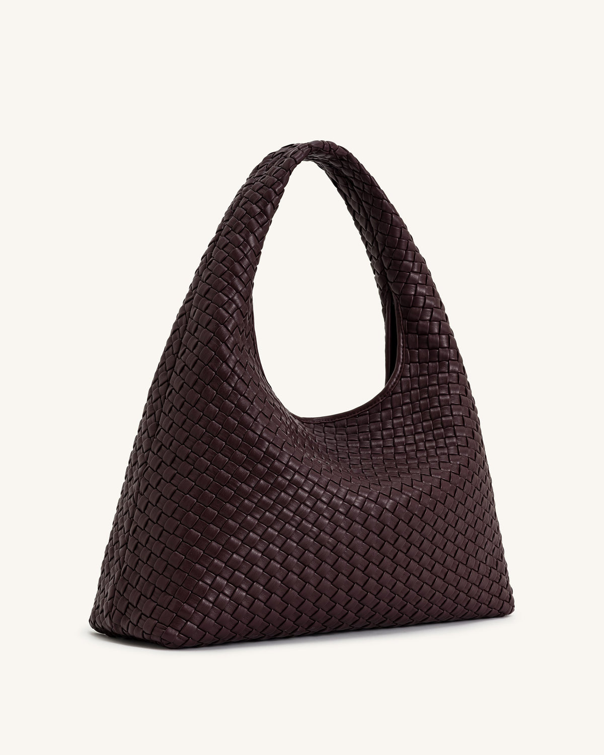 Laura Woven Shoulder Bag - Deep Burgundy