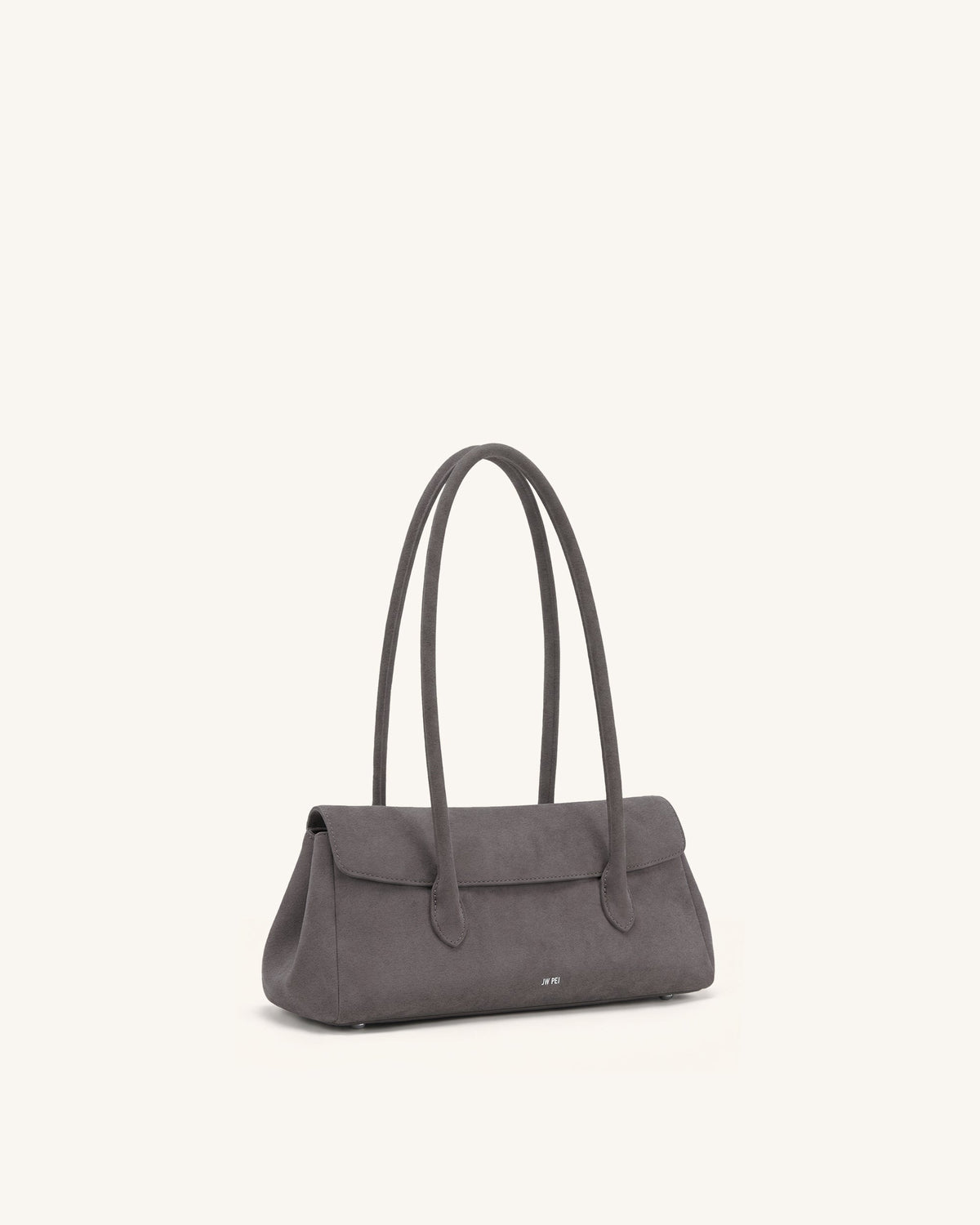 Solenne Faux Suede East-West Shoulder Bag - Taupe