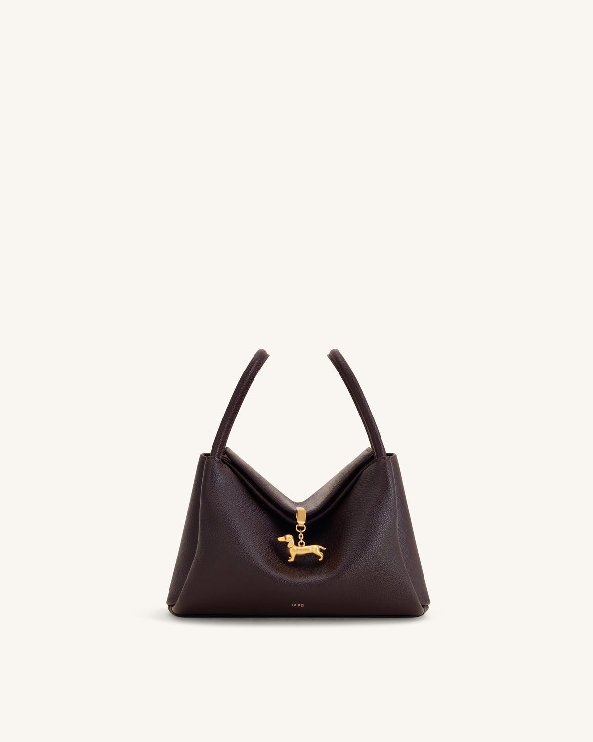 Maelle Dachshund Charm Double Handle Bag - Dark Brown